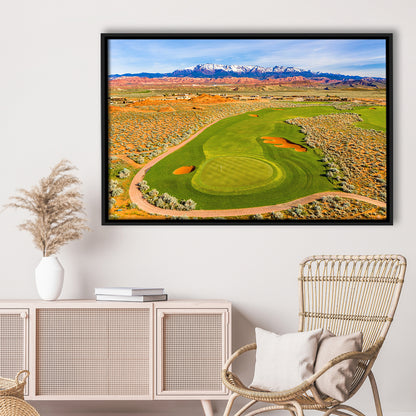 Sand Hollow Golf Course, Hole 4 Fine Art, Floating Framed Canvas Print Wall Art