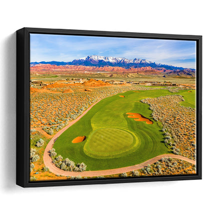 Sand Hollow Golf Course, Hole 4 Fine Art, Floating Framed Canvas Print Wall Art