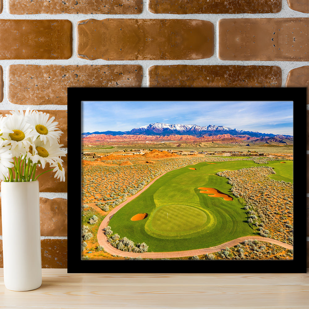 Sand Hollow Golf Course, Hole 4 Fine Art, Framed Art Print Wall Decor, Picture Framed