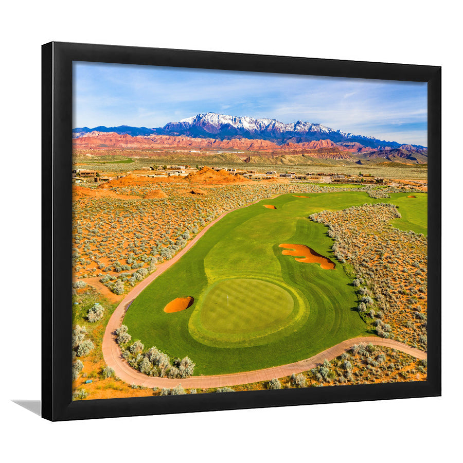 Sand Hollow Golf Course, Hole 4 Fine Art, Framed Art Print Wall Decor, Picture Framed