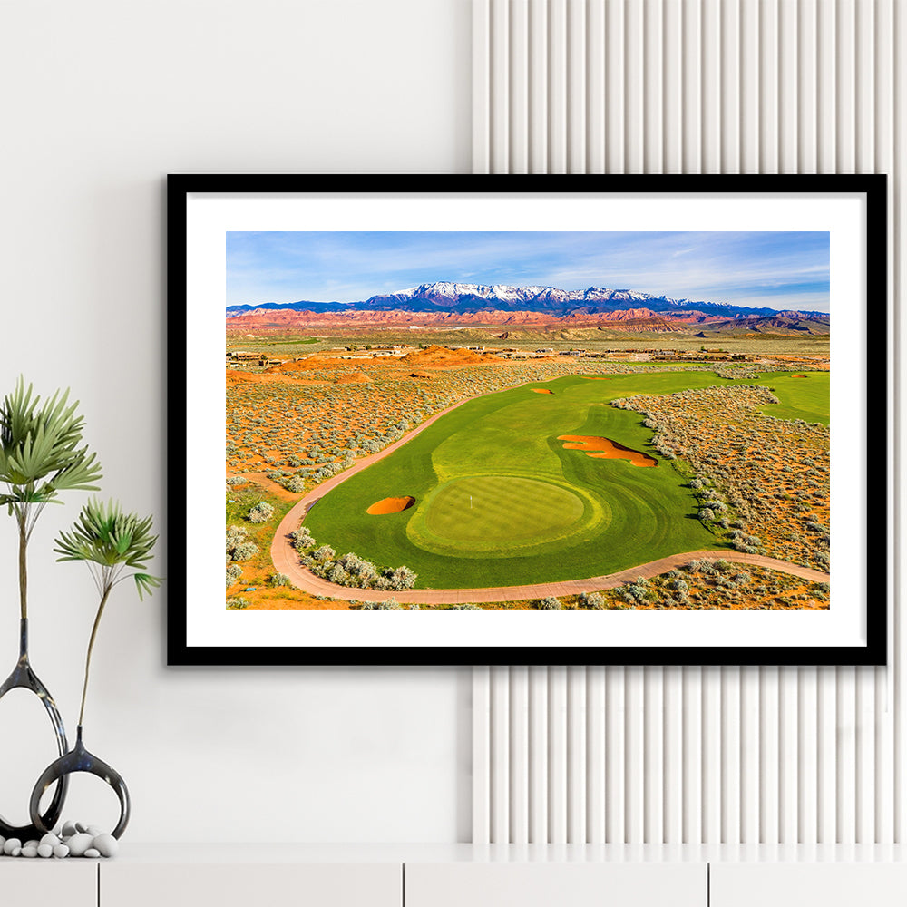Sand Hollow Golf Course, Hole 4 Fine Art, Goft Art Print, Framed Art Print White Border Wall Decor