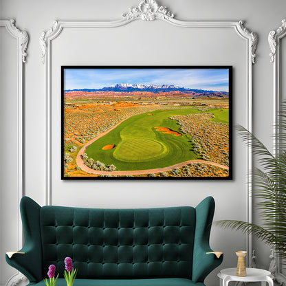 Sand Hollow Golf Course, Hole 4 Fine Art, Framed Art Print Wall Decor, Picture Framed