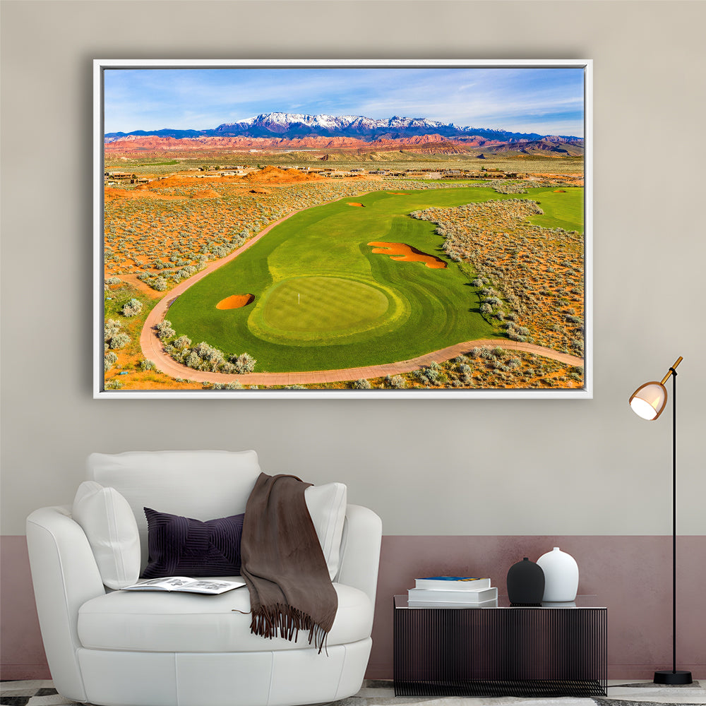 Sand Hollow Golf Course, Hole 4 Fine Art, Floating Framed Canvas Print Wall Art