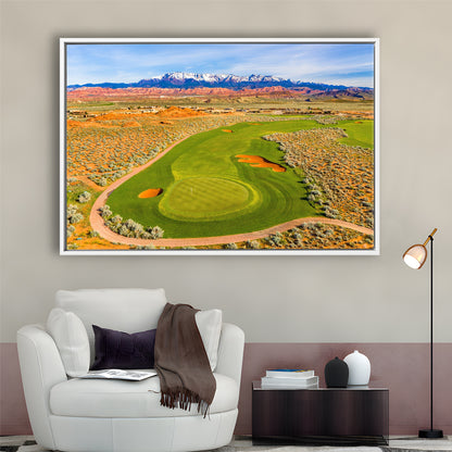 Sand Hollow Golf Course, Hole 4 Fine Art, Floating Framed Canvas Print Wall Art