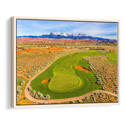 Sand Hollow Golf Course, Hole 4 Fine Art, Floating Framed Canvas Print Wall Art