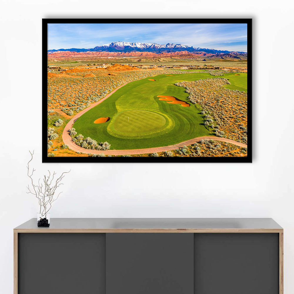 Sand Hollow Golf Course, Hole 4 Fine Art, Framed Art Print Wall Decor, Picture Framed