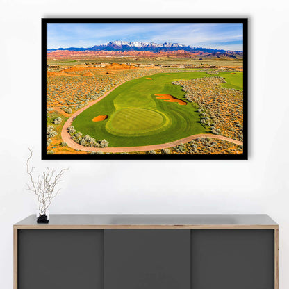 Sand Hollow Golf Course, Hole 4 Fine Art, Framed Art Print Wall Decor, Picture Framed
