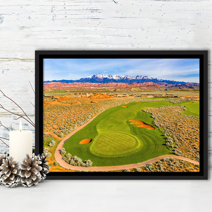 Sand Hollow Golf Course, Hole 4 Fine Art, Floating Framed Canvas Print Wall Art
