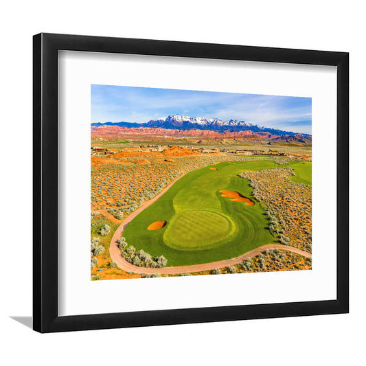 Sand Hollow Golf Course, Hole 4 Fine Art, Goft Art Print, Framed Art Print White Border Wall Decor