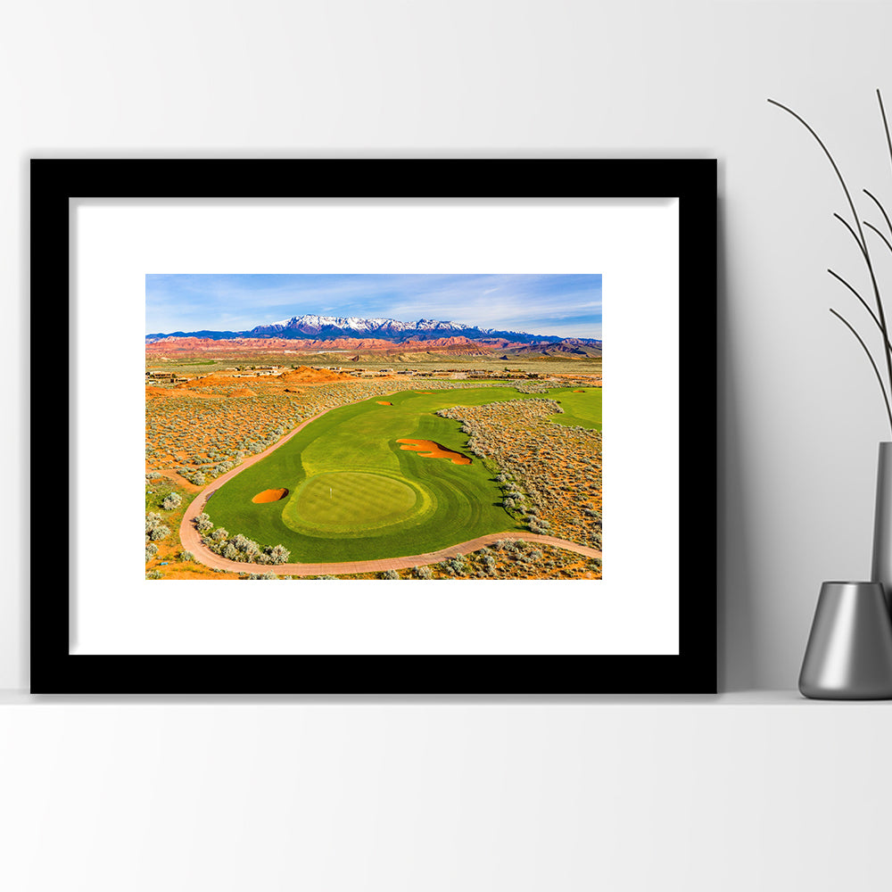 Sand Hollow Golf Course, Hole 4 Fine Art, Goft Art Print, Framed Art Print White Border Wall Decor