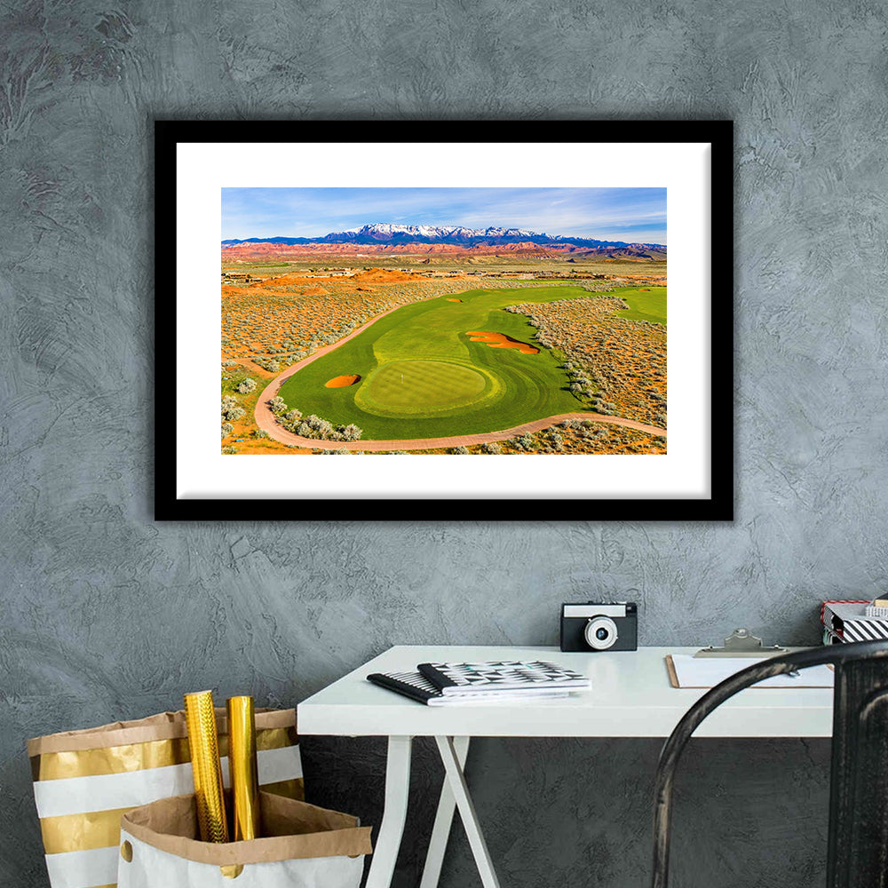 Sand Hollow Golf Course, Hole 4 Fine Art, Goft Art Print, Framed Art Print White Border Wall Decor