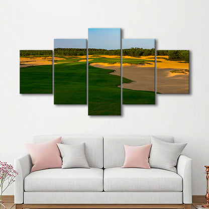 Sand Valley Golf Resort, Mammoth Dunes Course Hole 07, Nekoosa, Wisconsin, 5 Pieces Mixed Canvas Print Wall Art