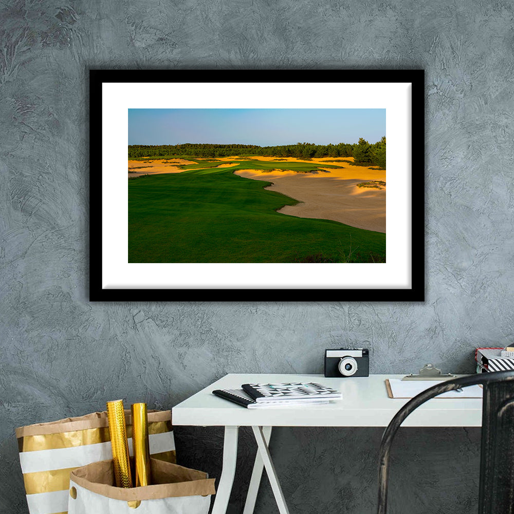 Sand Valley Golf Resort, Mammoth Dunes Course Hole 07, Nekoosa, Wisconsin, Goft Art Print, Framed Art Print White Border