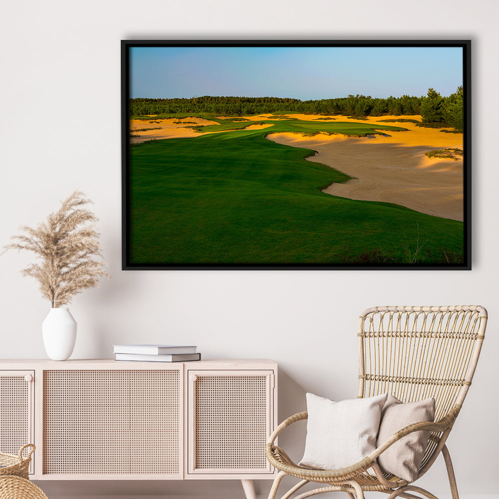 Sand Valley Golf Resort, Mammoth Dunes Course Hole 07, Nekoosa, Wisconsin, Framed Canvas Print Wall Art