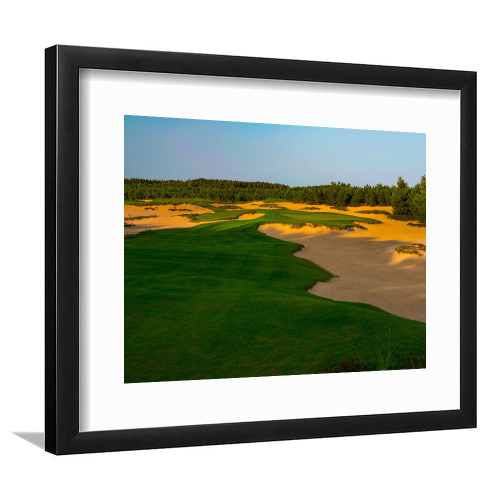 Sand Valley Golf Resort, Mammoth Dunes Course Hole 07, Nekoosa, Wisconsin, Goft Art Print, Framed Art Print White Border