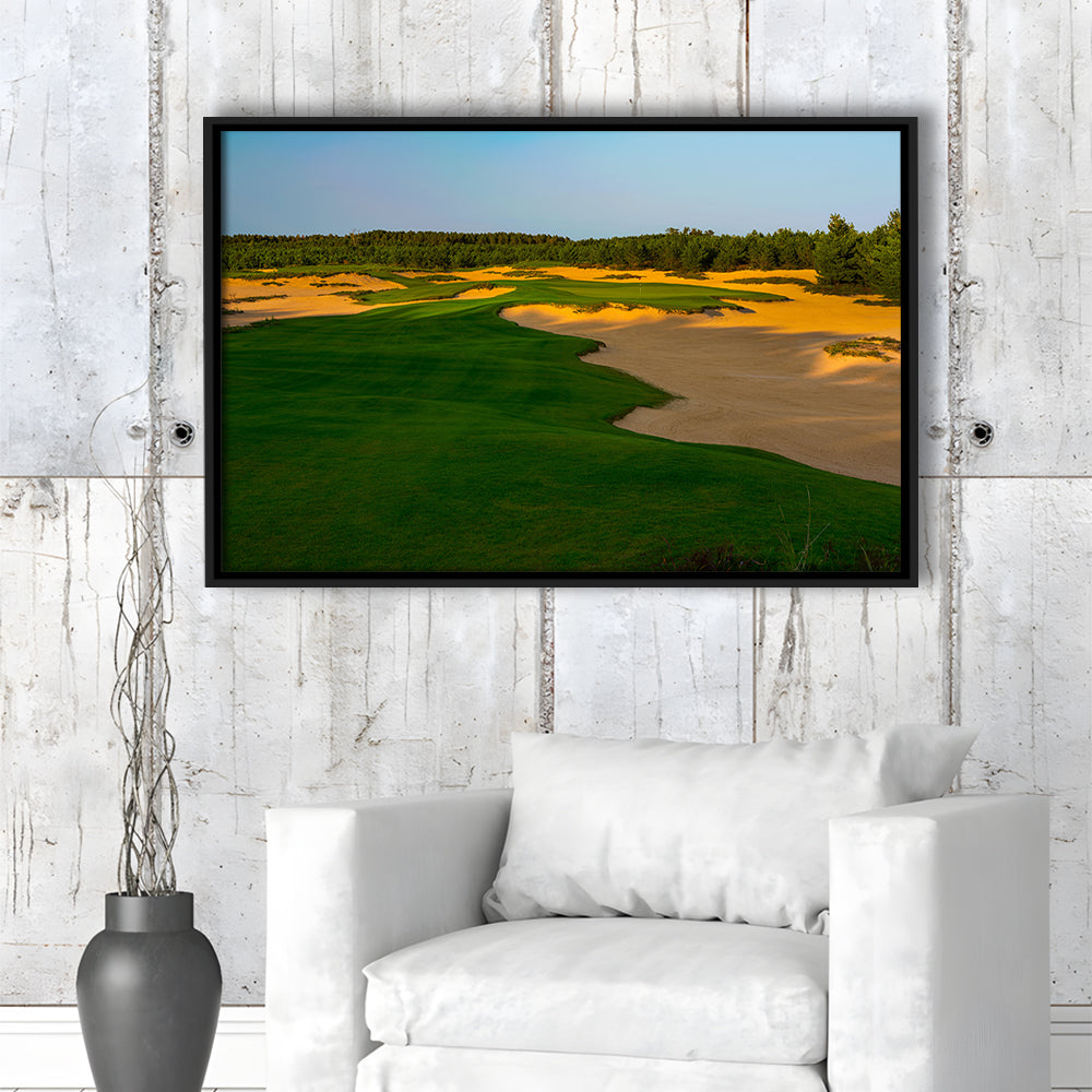 Sand Valley Golf Resort, Mammoth Dunes Course Hole 07, Nekoosa, Wisconsin, Framed Canvas Print Wall Art