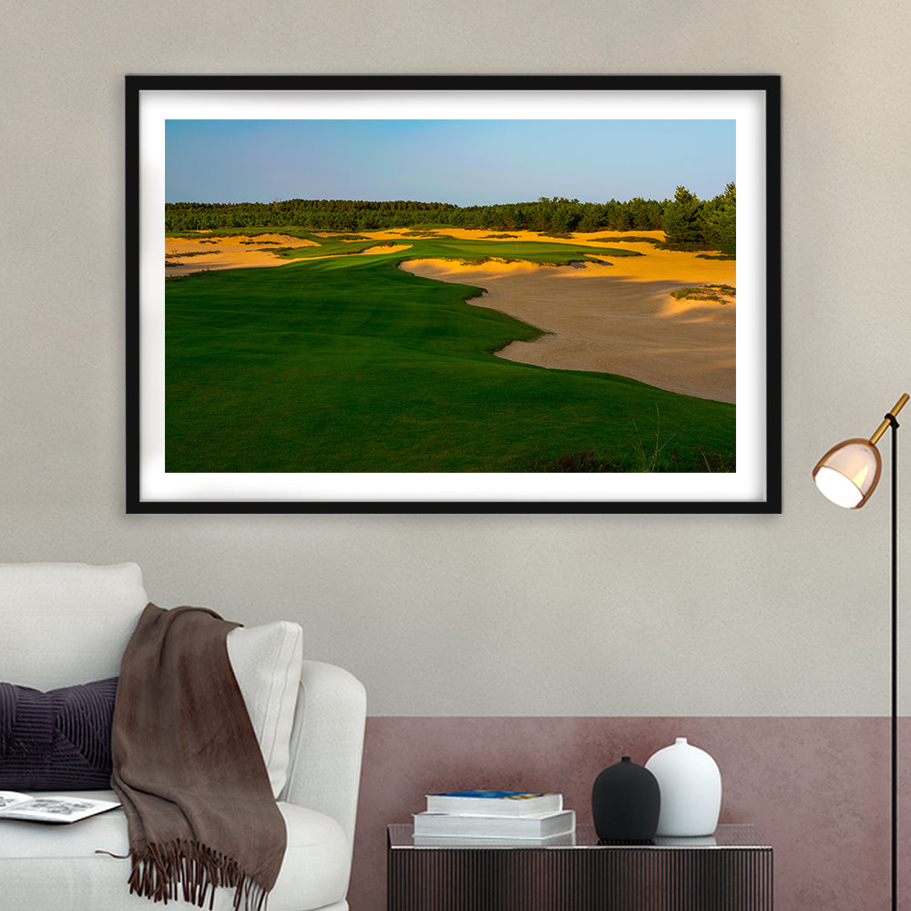 Sand Valley Golf Resort, Mammoth Dunes Course Hole 07, Nekoosa, Wisconsin, Goft Art Print, Framed Art Print White Border