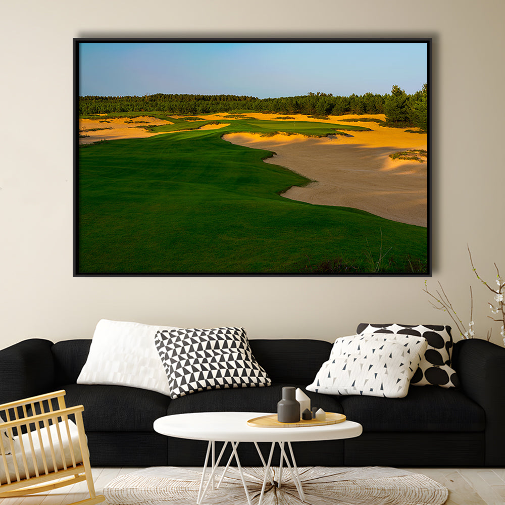 Sand Valley Golf Resort, Mammoth Dunes Course Hole 07, Nekoosa, Wisconsin, Framed Canvas Print Wall Art