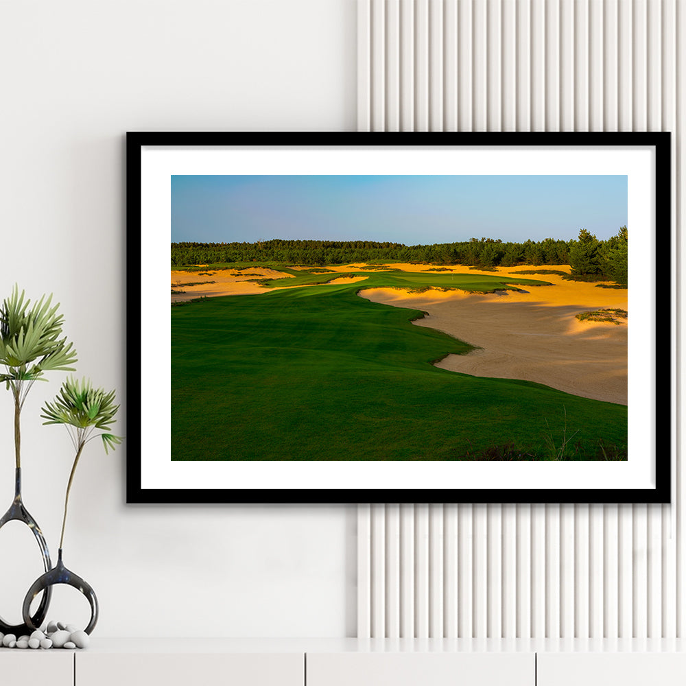 Sand Valley Golf Resort, Mammoth Dunes Course Hole 07, Nekoosa, Wisconsin, Goft Art Print, Framed Art Print White Border
