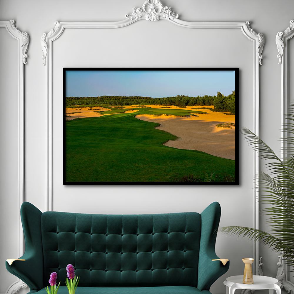 Sand Valley Golf Resort, Mammoth Dunes Course Hole 07, Nekoosa, Wisconsin, Framed Art Print Wall Decor, Picture Framed