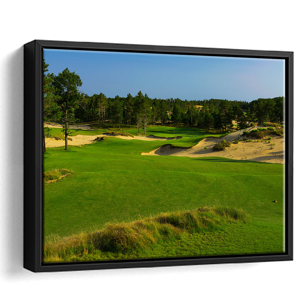 Sand Valley Golf Resort, Mammoth Dunes Course Hole 16, Nekoosa, Wisconsin, Framed Canvas Print Wall Art