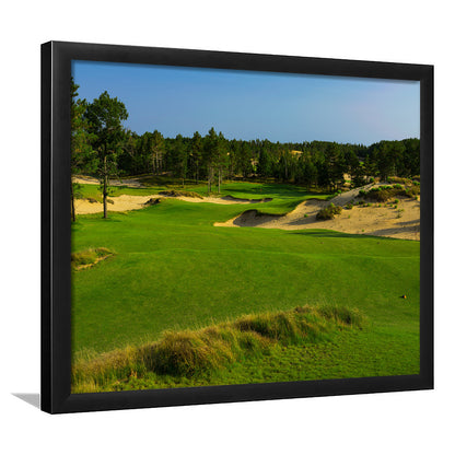 Sand Valley Golf Resort, Mammoth Dunes Course Hole 16, Nekoosa, Wisconsin, Framed Art Print Wall Decor, Picture Framed