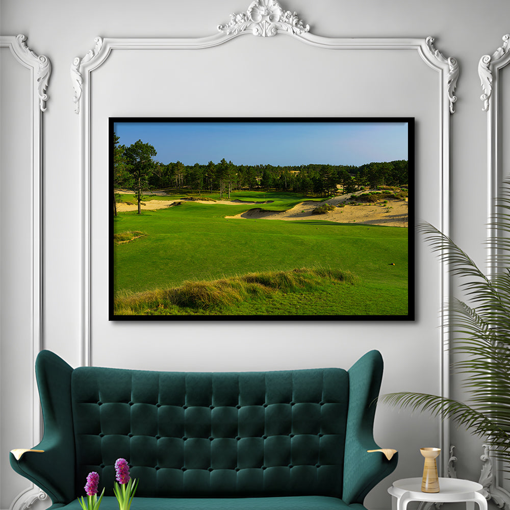 Sand Valley Golf Resort, Mammoth Dunes Course Hole 16, Nekoosa, Wisconsin, Framed Art Print Wall Decor, Picture Framed