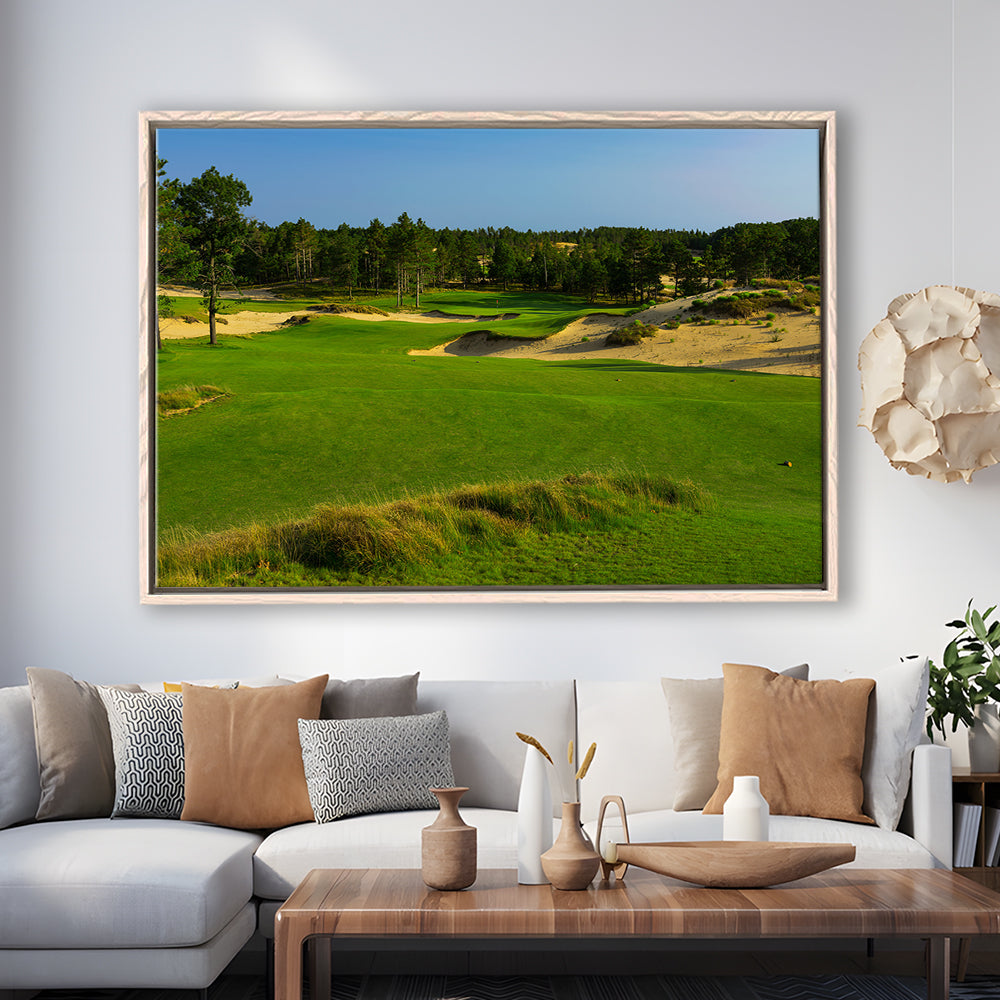 Sand Valley Golf Resort, Mammoth Dunes Course Hole 16, Nekoosa, Wisconsin, Framed Canvas Print Wall Art