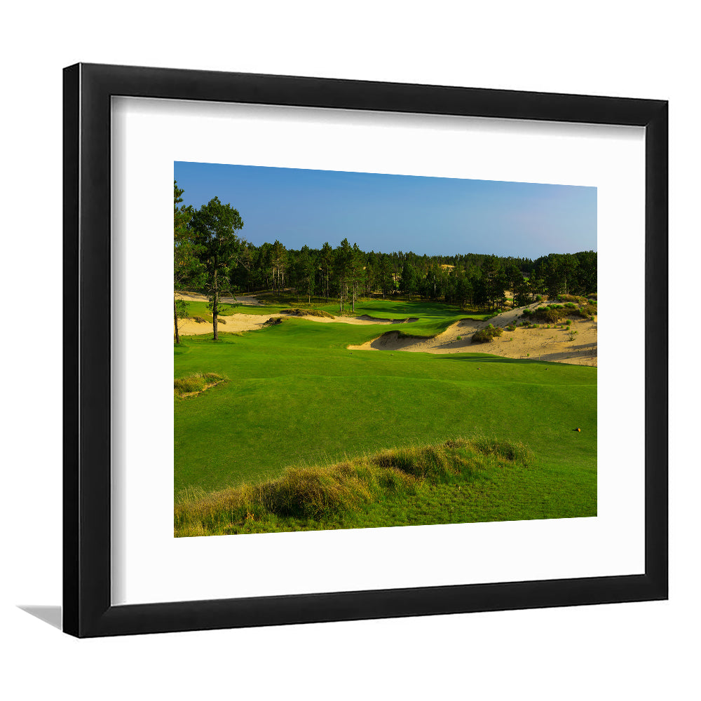 Sand Valley Golf Resort, Mammoth Dunes Course Hole 16, Nekoosa, Wisconsin, Goft Art Print, Framed Art Print White Border
