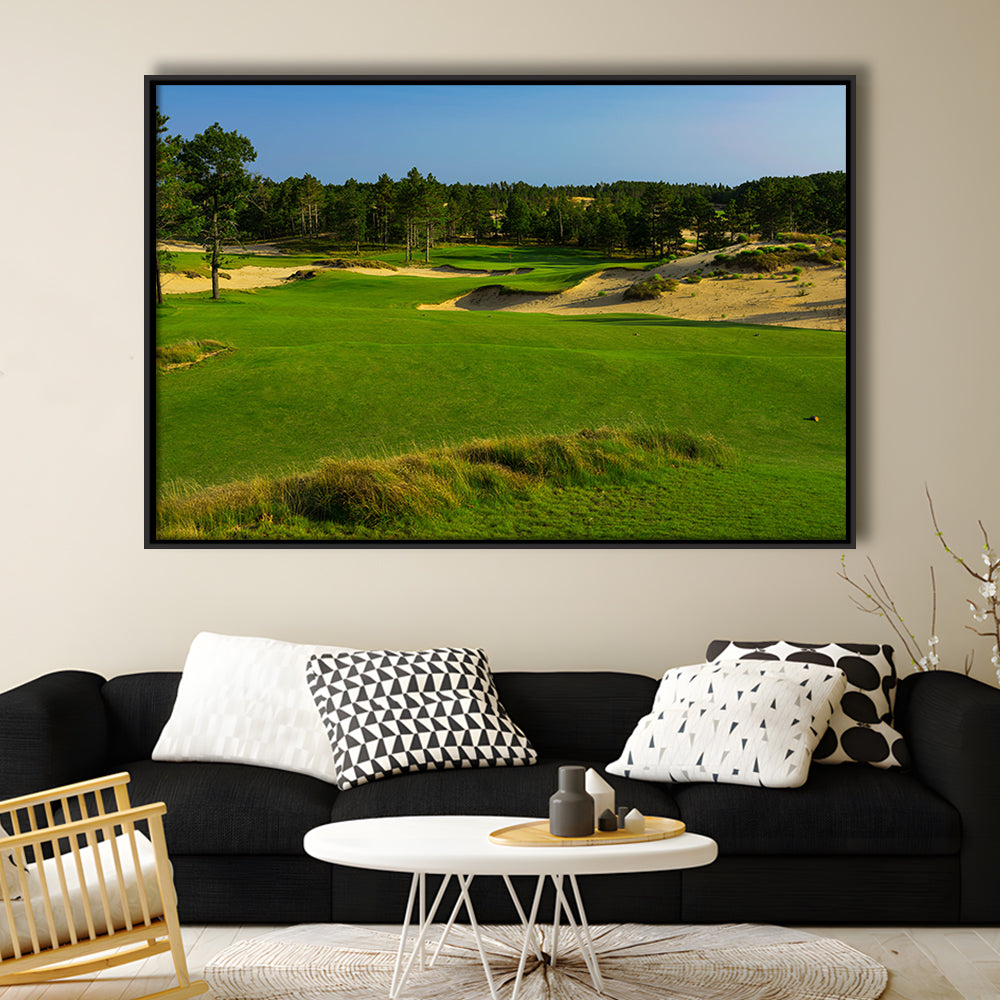 Sand Valley Golf Resort, Mammoth Dunes Course Hole 16, Nekoosa, Wisconsin, Framed Canvas Print Wall Art