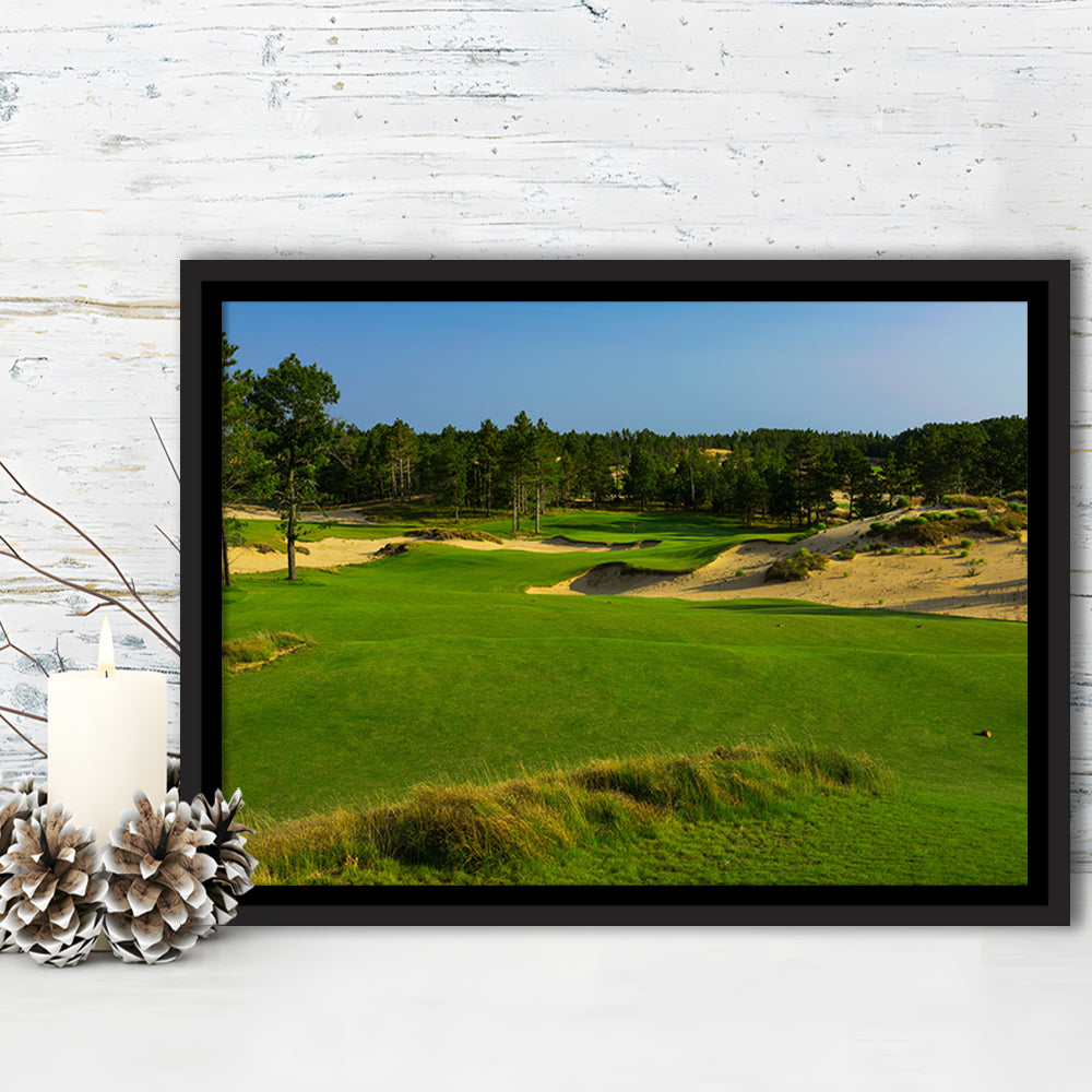 Sand Valley Golf Resort, Mammoth Dunes Course Hole 16, Nekoosa, Wisconsin, Framed Canvas Print Wall Art