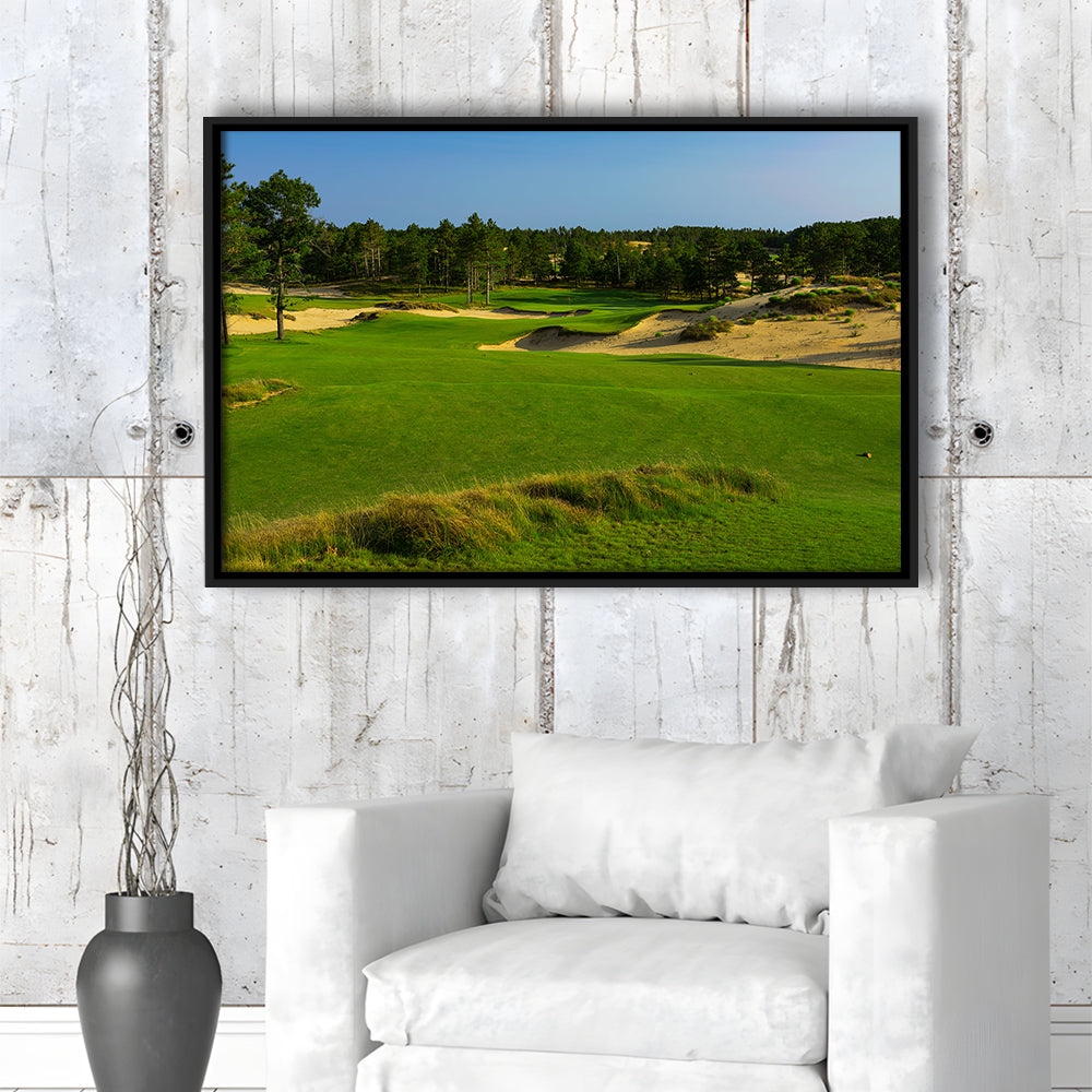 Sand Valley Golf Resort, Mammoth Dunes Course Hole 16, Nekoosa, Wisconsin, Framed Canvas Print Wall Art