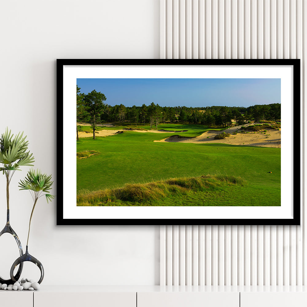 Sand Valley Golf Resort, Mammoth Dunes Course Hole 16, Nekoosa, Wisconsin, Goft Art Print, Framed Art Print White Border
