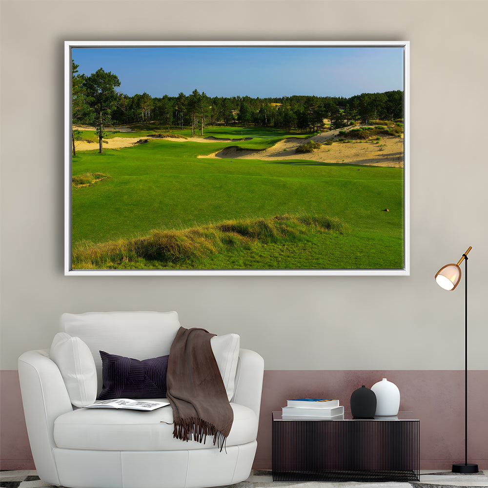 Sand Valley Golf Resort, Mammoth Dunes Course Hole 16, Nekoosa, Wisconsin, Framed Canvas Print Wall Art
