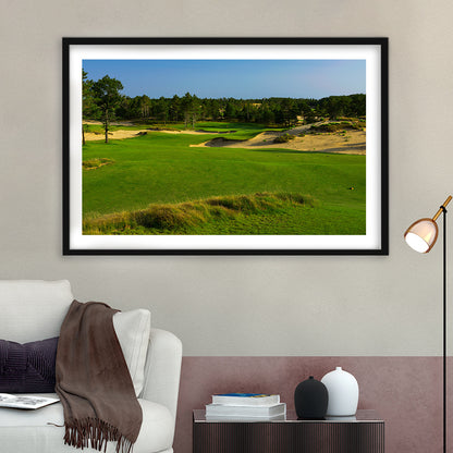 Sand Valley Golf Resort, Mammoth Dunes Course Hole 16, Nekoosa, Wisconsin, Goft Art Print, Framed Art Print White Border