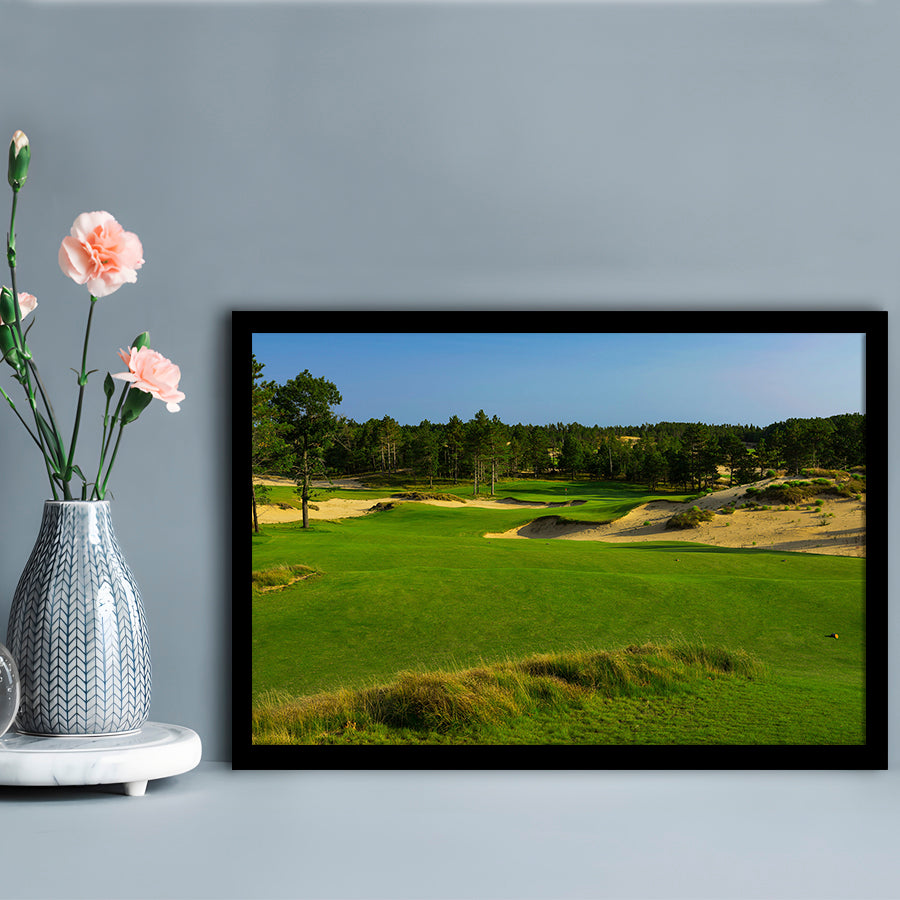 Sand Valley Golf Resort, Mammoth Dunes Course Hole 16, Nekoosa, Wisconsin, Framed Art Print Wall Decor, Picture Framed