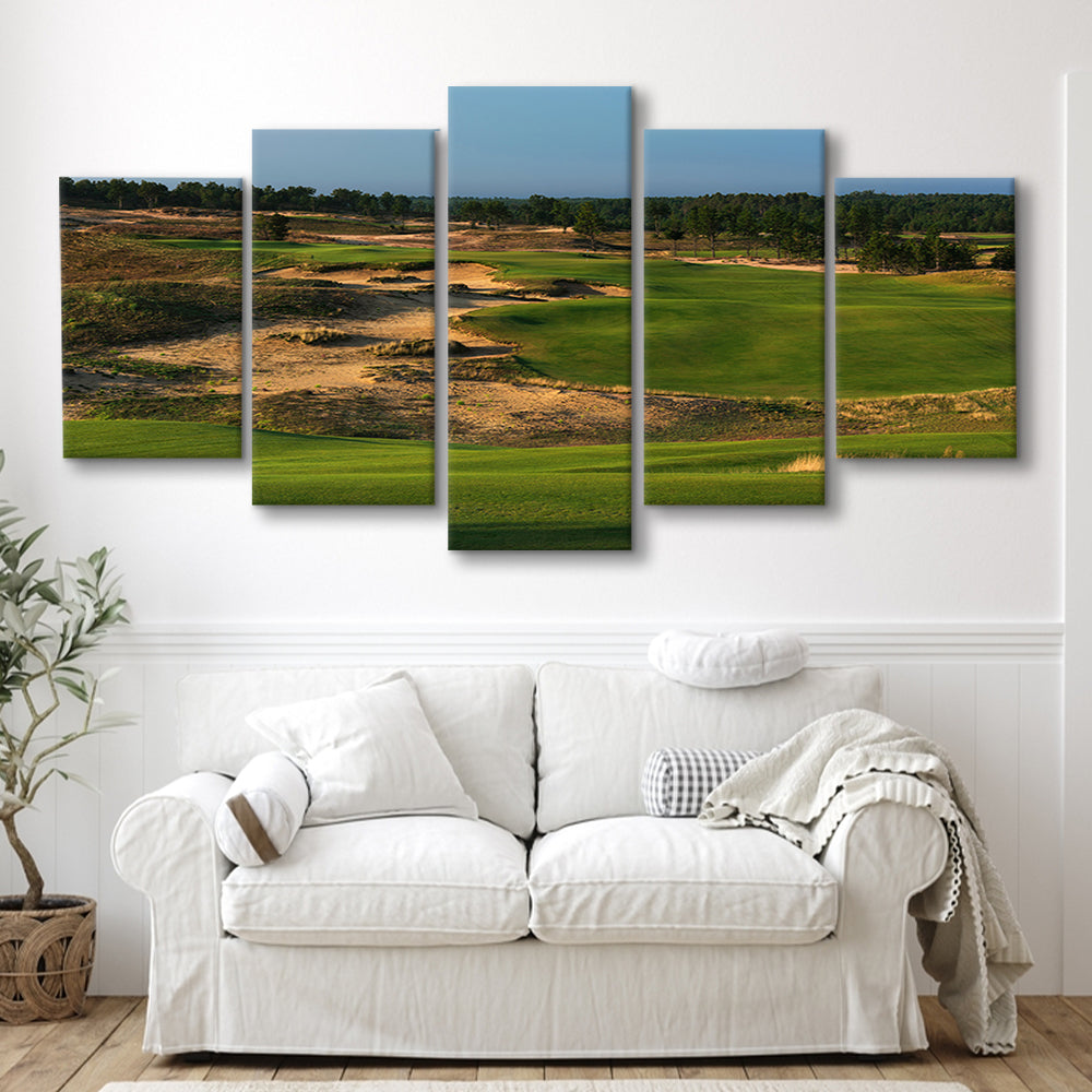 Sand Valley Golf Resort, Sand Valley Course Hole 01, Nekoosa, Wisconsin, 5 Pieces Mixed Canvas Print Wall Art