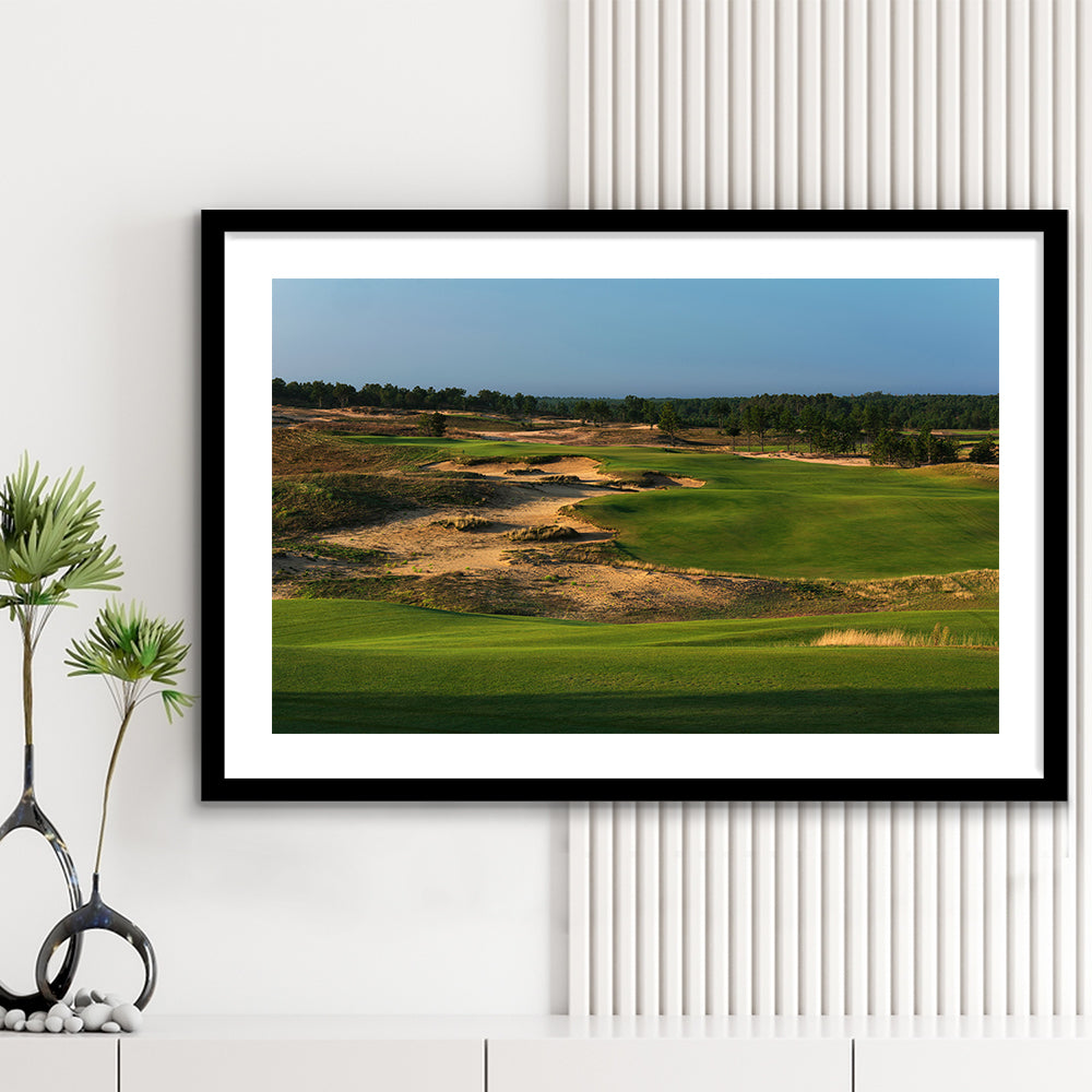 Sand Valley Golf Resort, Sand Valley Course Hole 01, Nekoosa, Wisconsin, Goft Art Print, Framed Art Print White Border