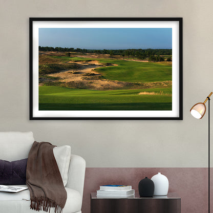 Sand Valley Golf Resort, Sand Valley Course Hole 01, Nekoosa, Wisconsin, Goft Art Print, Framed Art Print White Border