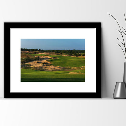 Sand Valley Golf Resort, Sand Valley Course Hole 01, Nekoosa, Wisconsin, Goft Art Print, Framed Art Print White Border