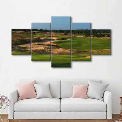 Sand Valley Golf Resort, Sand Valley Course Hole 01, Nekoosa, Wisconsin, 5 Pieces Mixed Canvas Print Wall Art