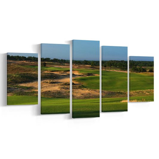 Sand Valley Golf Resort, Sand Valley Course Hole 01, Nekoosa, Wisconsin, 5 Pieces Mixed Canvas Print Wall Art