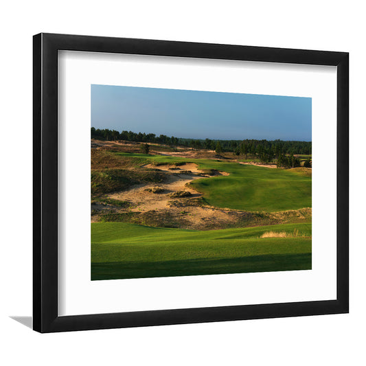 Sand Valley Golf Resort, Sand Valley Course Hole 01, Nekoosa, Wisconsin, Goft Art Print, Framed Art Print White Border