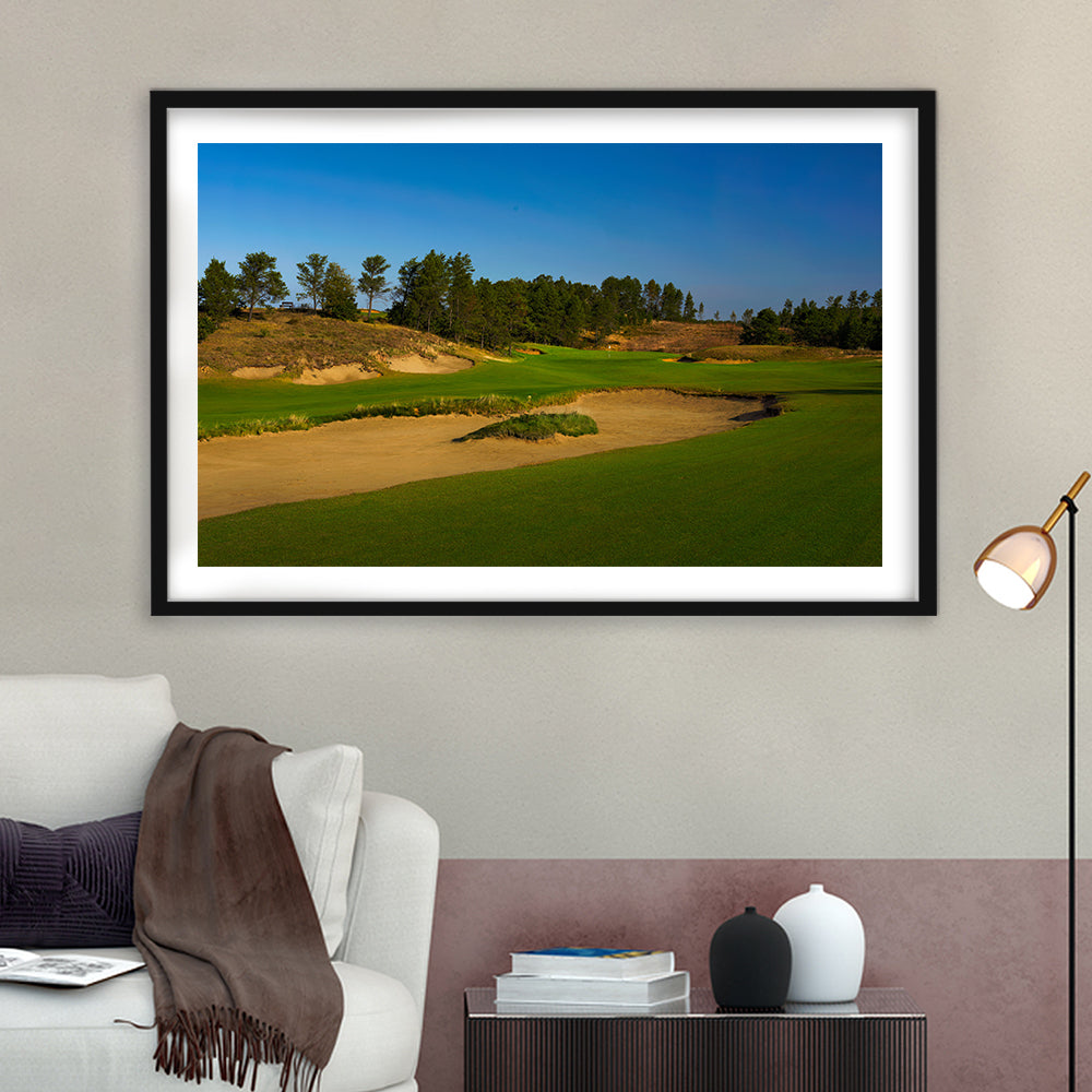 Sand Valley Golf Resort, Sand Valley Course Hole 07, Nekoosa, Wisconsin, Goft Art Print, Framed Art Print White Border