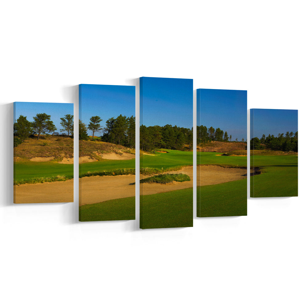 Sand Valley Golf Resort, Sand Valley Course Hole 07, Nekoosa, Wisconsin, 5 Pieces Mixed Canvas Print Wall Art
