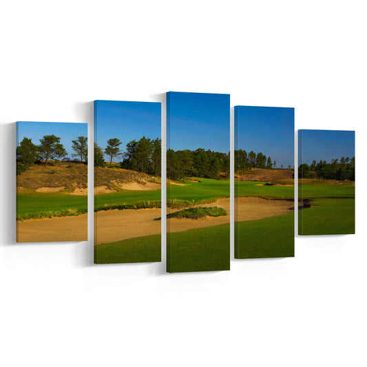 Sand Valley Golf Resort, Sand Valley Course Hole 07, Nekoosa, Wisconsin, 5 Pieces Mixed Canvas Print Wall Art