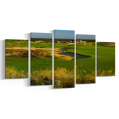 Sand Valley Golf Resort, Sand Valley Course Hole 18, Nekoosa, Wisconsin, 5 Pieces Mixed Canvas Print Wall Art