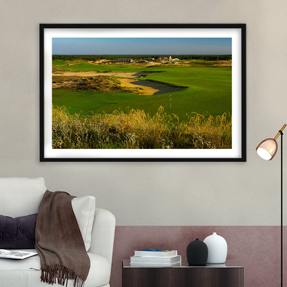 Sand Valley Golf Resort, Sand Valley Course Hole 18, Nekoosa, Wisconsin, Goft Art Print, Framed Art Print White Border
