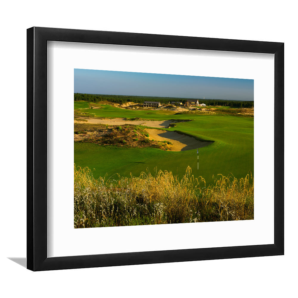 Sand Valley Golf Resort, Sand Valley Course Hole 18, Nekoosa, Wisconsin, Goft Art Print, Framed Art Print White Border