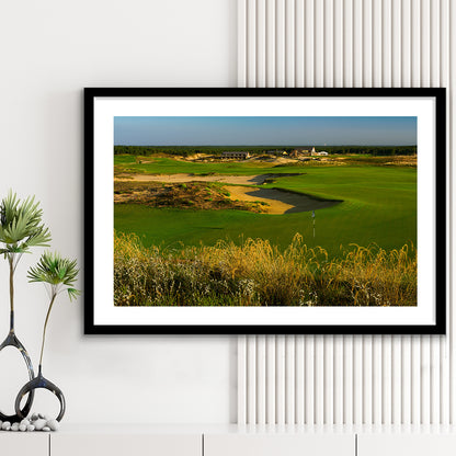Sand Valley Golf Resort, Sand Valley Course Hole 18, Nekoosa, Wisconsin, Goft Art Print, Framed Art Print White Border